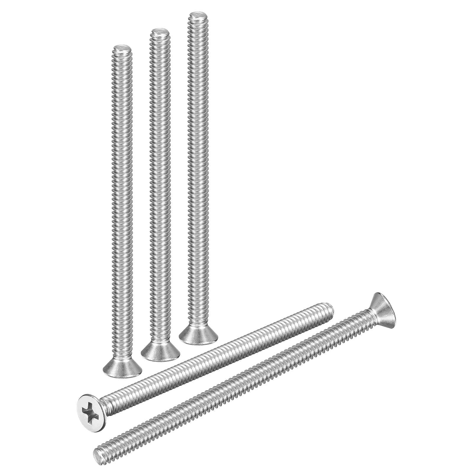 DTGN #10-24x3" Flat Head Countersunk Machine Screws - 10pcs - Good for Furniture and Machinery - 304 Stainless Steel Phillips Machine Screws Bolts - Silver