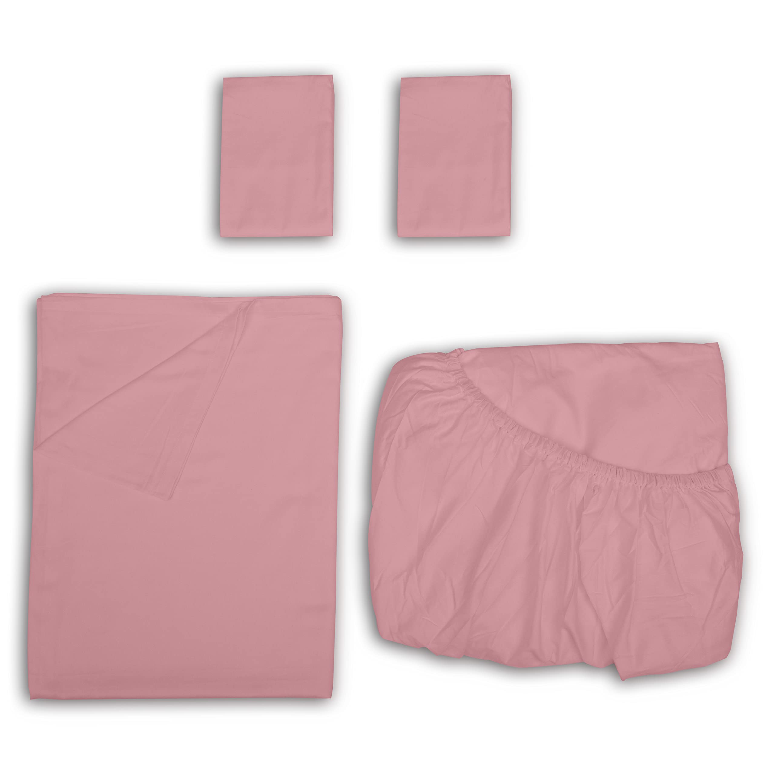 Pashmina 4-delig beddengoed met 10 inch diepe zakken - beddengoed set - 1 hoeslaken, 1 plat laken en 2 kussensloop Easy Care, 800 draadtelling zijdezacht Egyptisch katoen (koning-lichtblauw