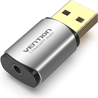 VENTION USB External Sound Card 2 in 1 USB to 3.5mm AUX TRRS Headphone and Microphone Jack Audio Adapter Mic Stereo Sound Card for Windows, Mac, PC, Laptops, Desktops, PS4, PS5