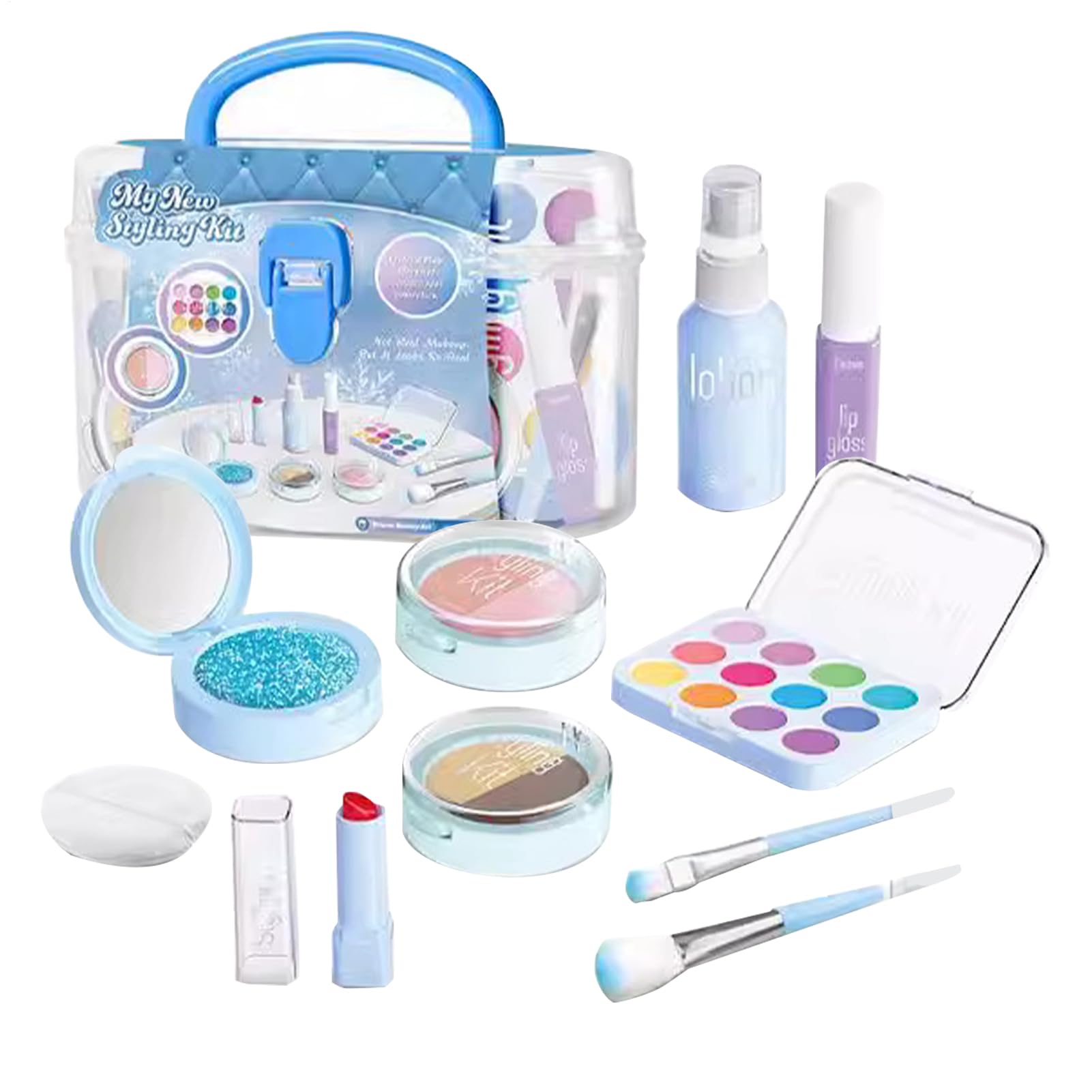 Makeup Kit - Children Makeup Sets, Make Up Starter Kit | Safe Washable Beauty Kits, Princess Vanity Accessories, Toys for Girls, Kids, Children, Little Princess