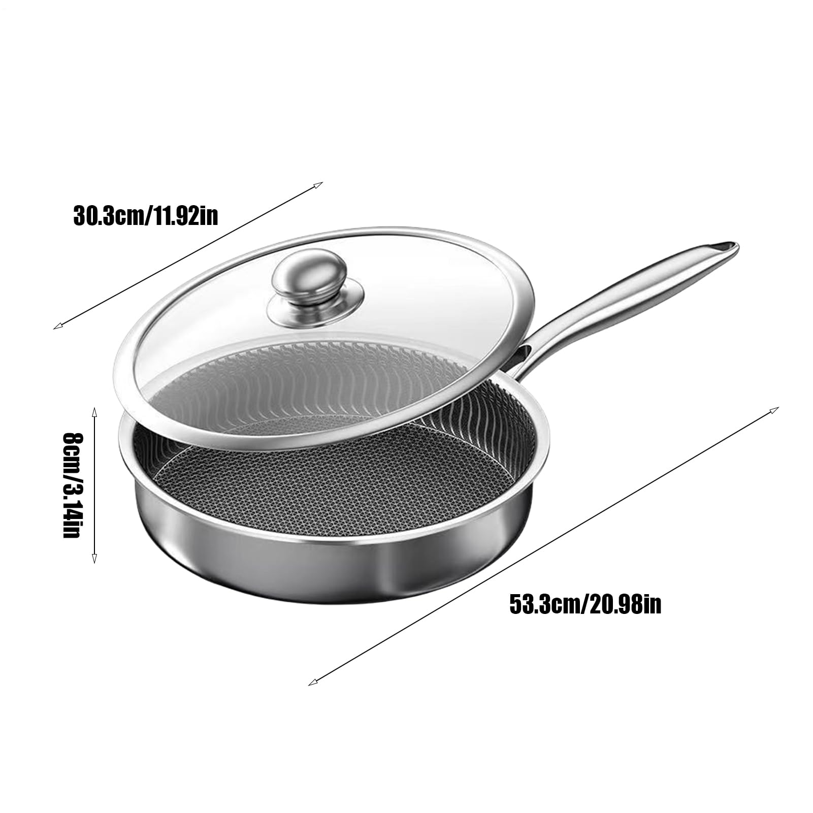 Générique Antihaft-Pfanne, Kochgeschirr, Bratpfanne, Schmorpfanne, Töpfe aus Edelstahl mit Deckel, Kochutensilien für Induktionsherd