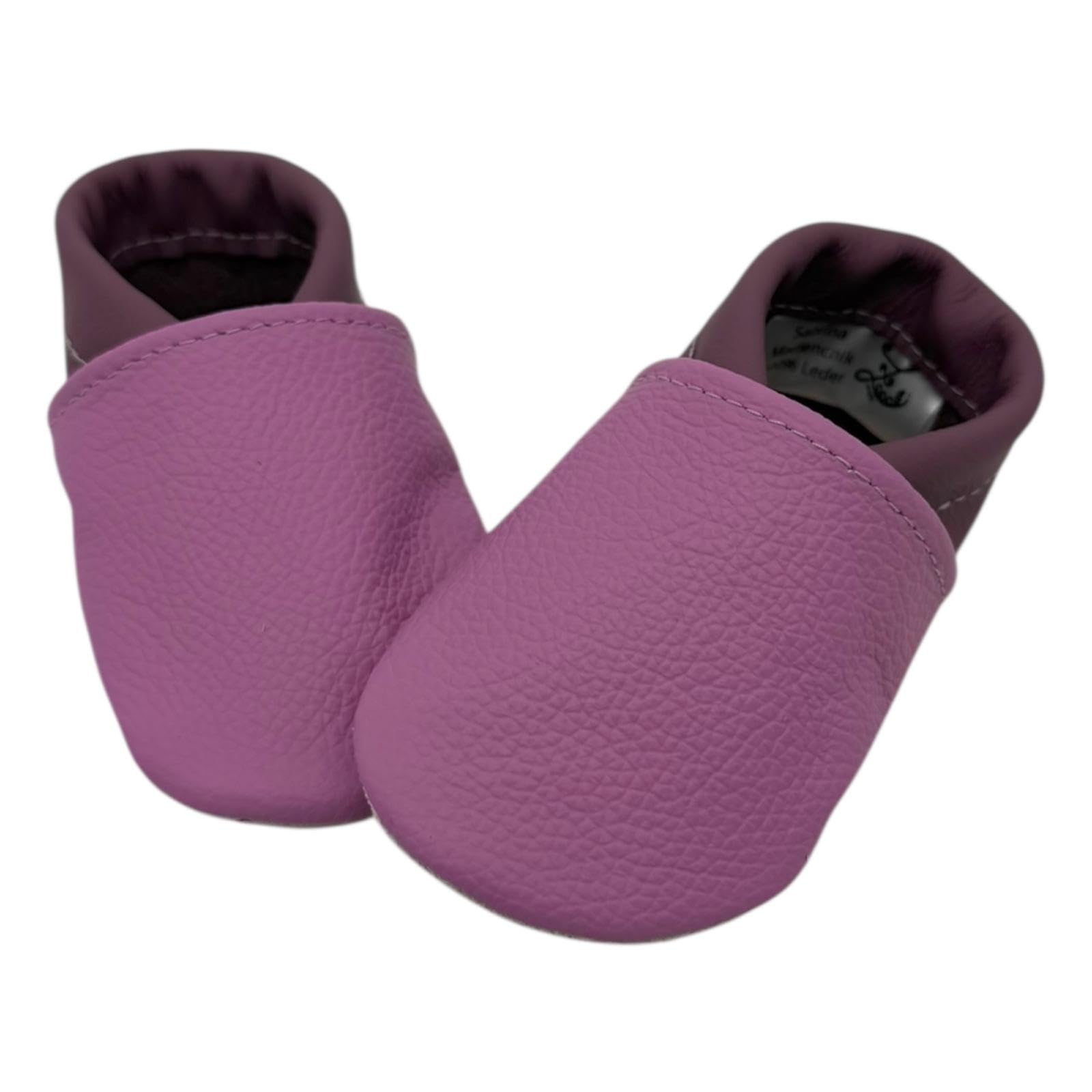 Generisch Zwucki Baby Lauflernschuhe Lederpuschen Krabbelschuhe Handgemacht Geschenk Mädchen Bub Junge Weihnachten (Erika/Flieder, 18/19)