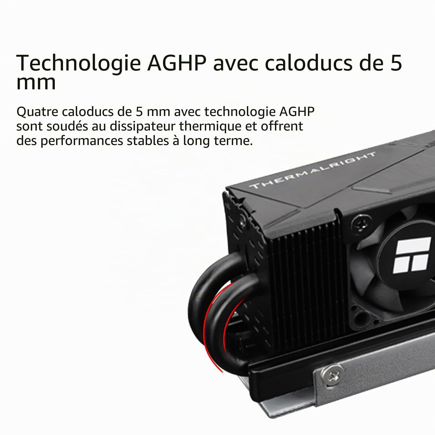 Thermalright HR10 2280 Pro Refroidisseur de SSD, dissipateur de chaleur double face,Transporte des tapis de silicone de 14,8W/m.k,Comprend 4 caloducs,Refroidisseur de SSD de bureau 2280