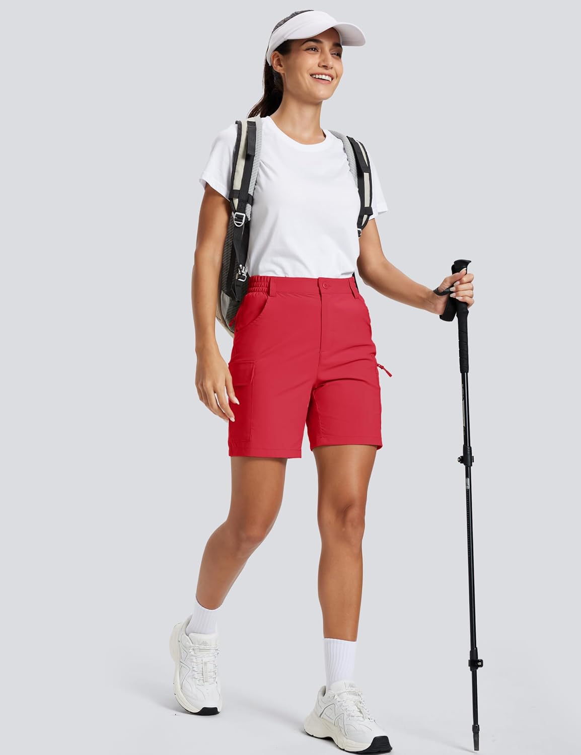 MAGCOMSEN Women's 7" Hiking Cargo Shorts Quick Dry with 5 Pockets Lightweight Water Resistant Golf Casual Summer Travel