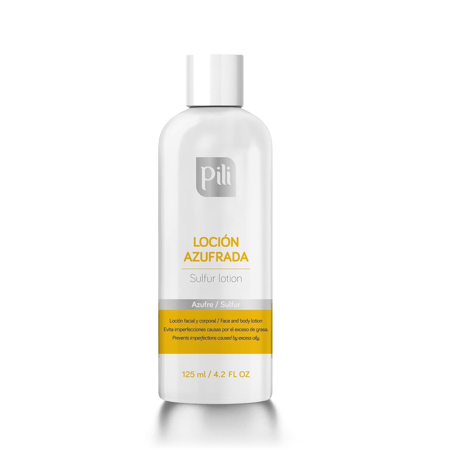 Pili Sulfur Lotion – Helps Control Oily Skin & Reduce Shine – Lightweight Face & Body Skincare – Fast-Absorbing & Non-Greasy Formula – 4.2 fl. oz.