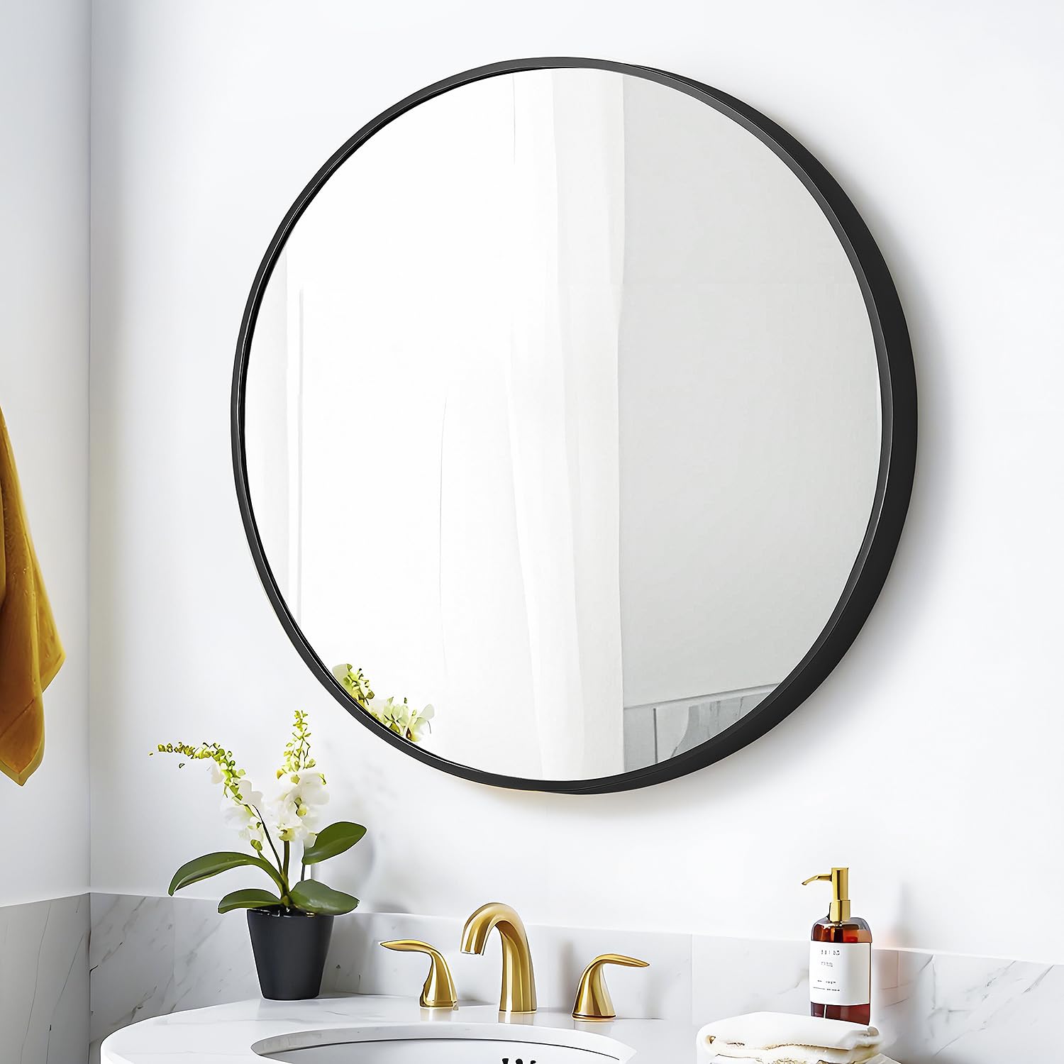 Amazon.com: FINEWF 24x24 Round Mirror Circle Wall Mounted