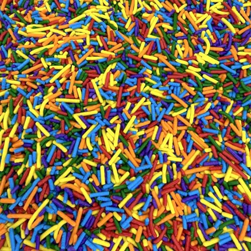 Image of Manvscakes Sprinkles- Edible Cake and Cupcake Sprinkles with Assorted Shapes and Sizes for Parties, Metallic Sprinkle Mix for Cookies, Ice Cream, Cake and Cupcake Decorating, 4 oz (Rainbow multi)