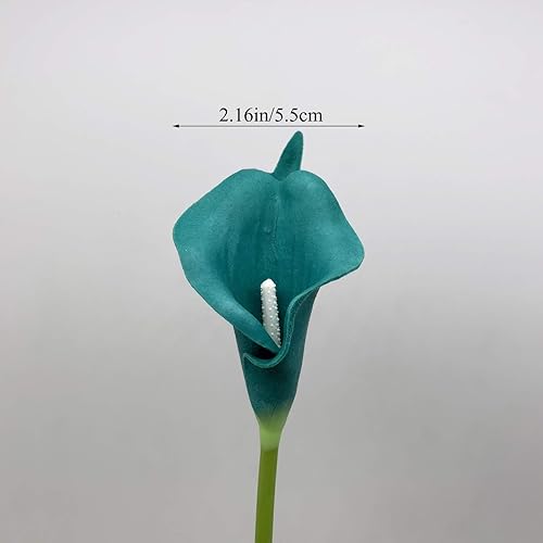 Miniatura 4 de 22 flores artificiales de lirio de pavo real real Lataex de 13.4 pulgadas, para decoración del hogar para flores de primavera, cocina del hogar,