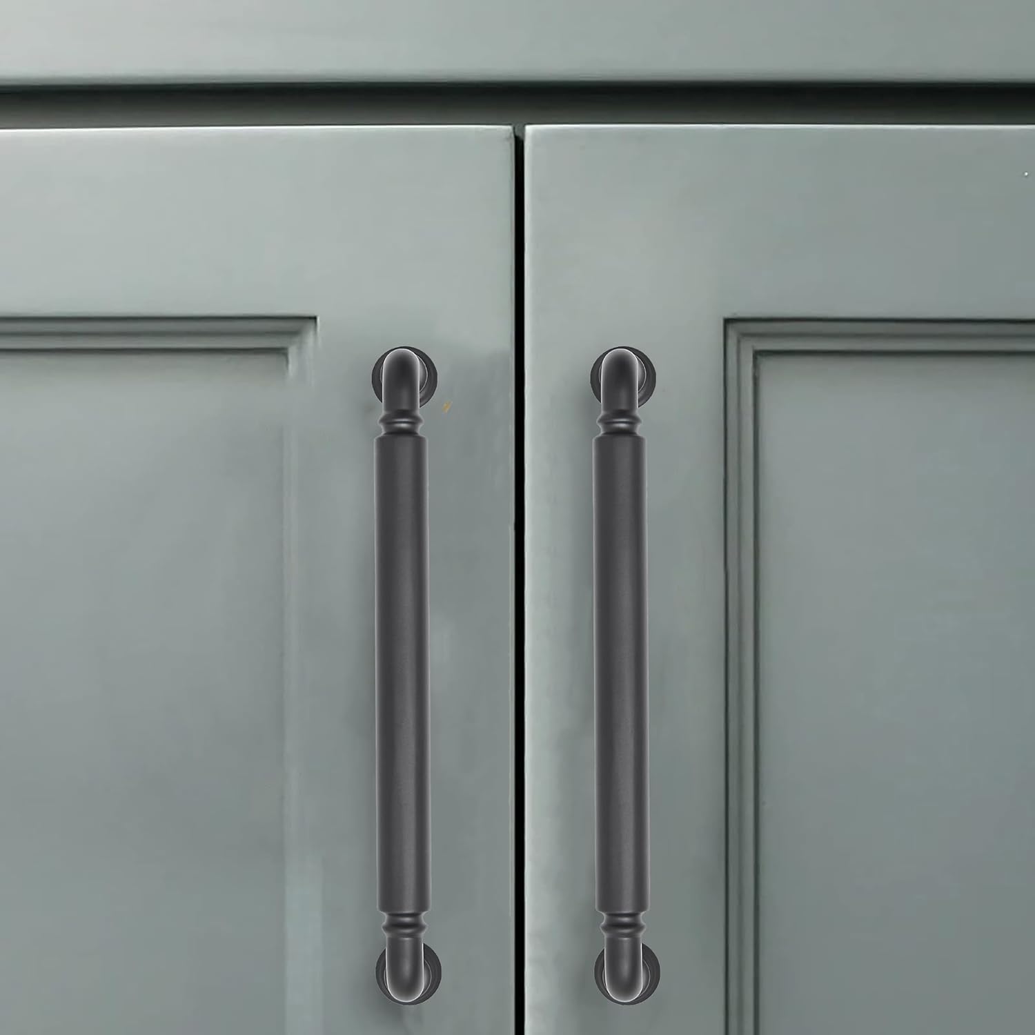 10 Pack 5 Inch Hole Center Matte Black Cabinet pulls Heavy-Duty Solid Cabinet Handle Hardware Suitable for cabinets Dressers Kitchens and Bathroom cabinets.