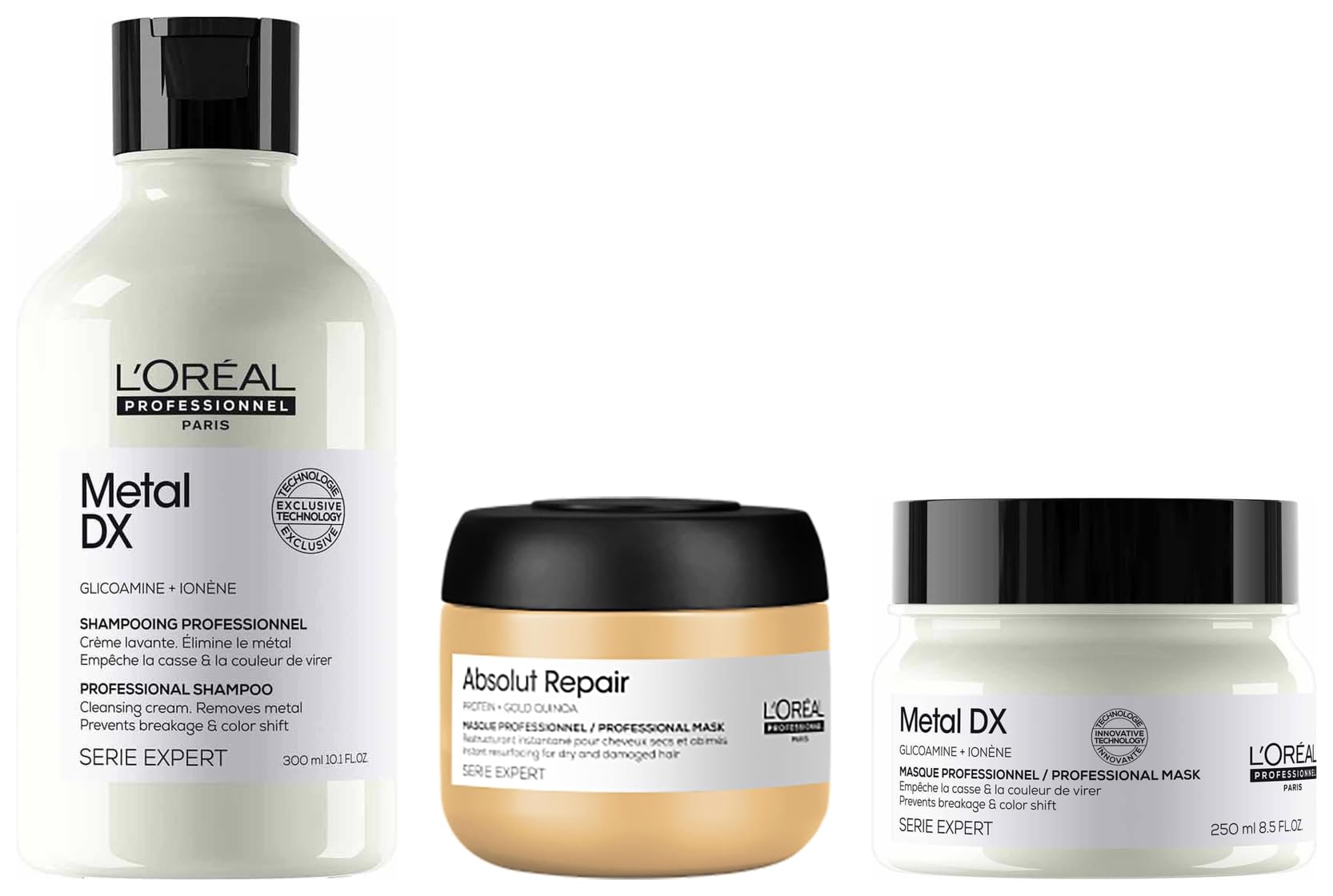 L'OREAL PROFESSIONNEL PARIS Metal Dx Shampoo & Hair Mask Combo (300Ml + 250Gm) | Anti Metal & Sulfate Free Shampoo & Mask For Shinier Hair With Absolut Repair Travel-Size Mask 75Ml,1 Count-picture-22