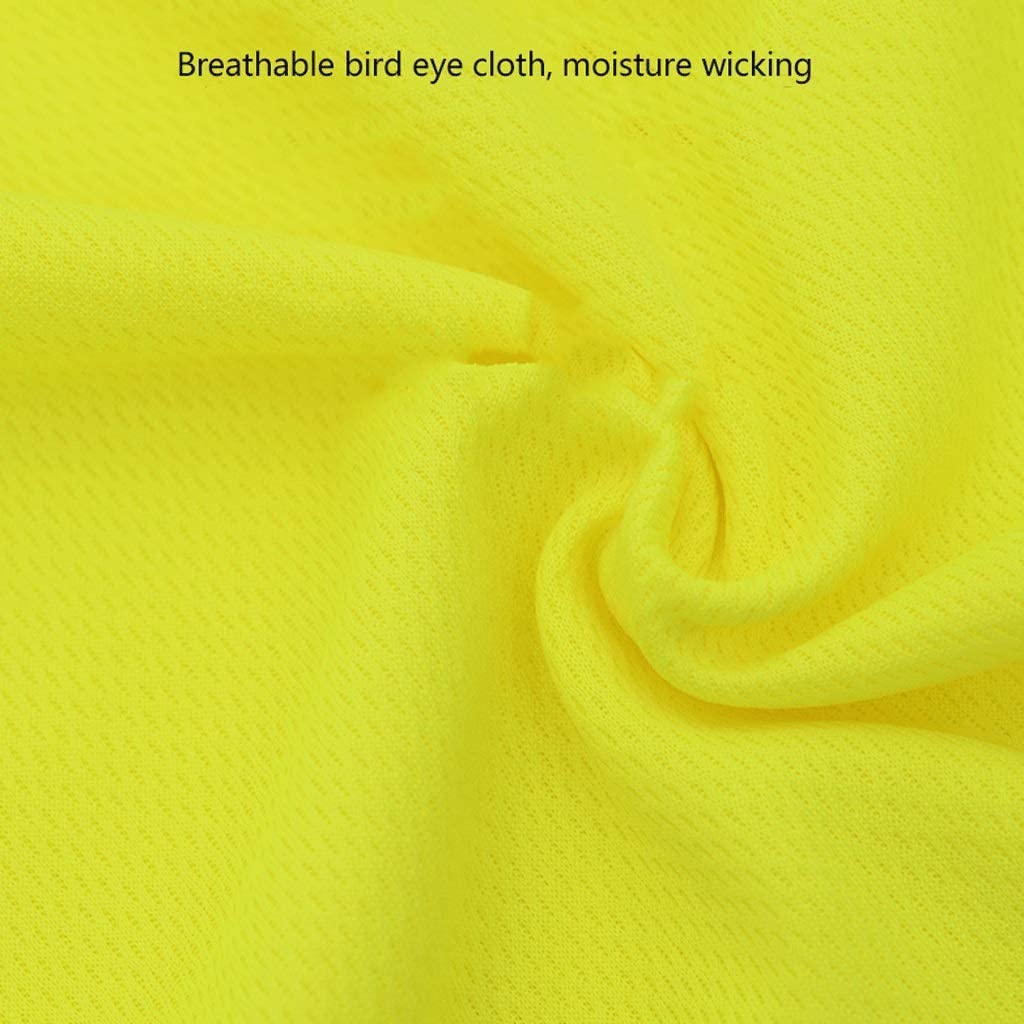 Alta Visibilidad Hi Vis Ropa de Trabajo, Traje reflectante nocturno, chaleco reflectante de seguridad de tela con efecto ojo de pájaro, camiseta de manga larga de color amarillo fluorescente, mono de