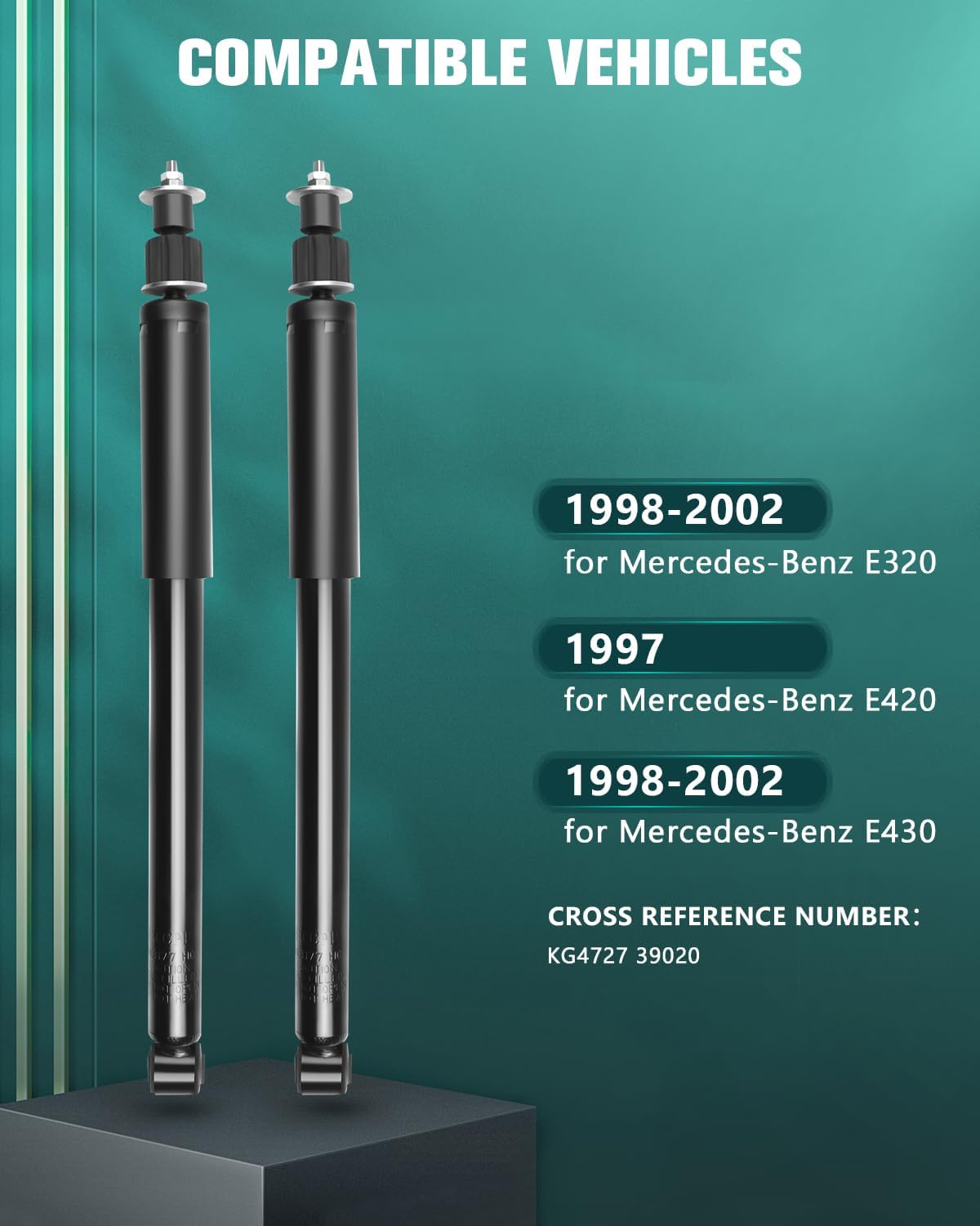AUTOMUTO 2 Pcs Struts Shock Absorbers Compatible with 1998-2002 for Mercedes-Benz E320,1997 for Mercedes-Benz E420,1998-2002 for Mercedes-Benz E430 with KG4727 Auto Shocks - Front