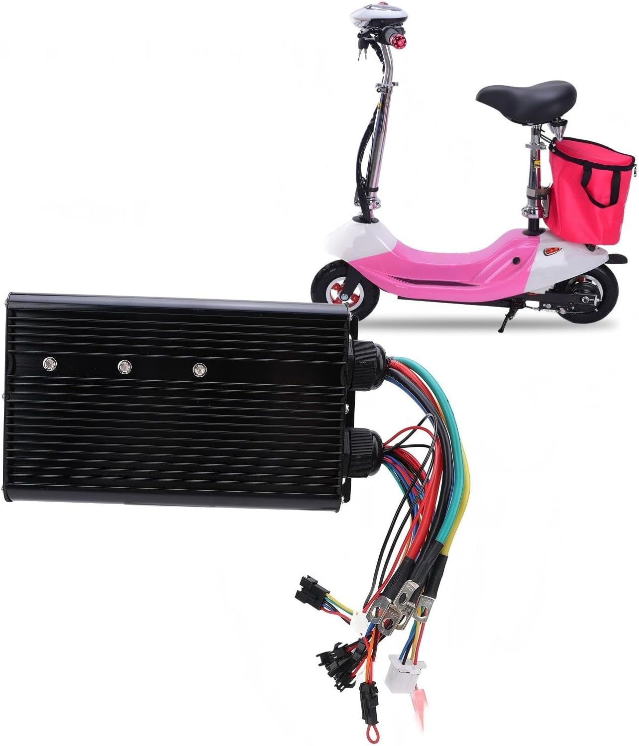 72V 80A 5000W Electric Bike Controller, Aluminum Alloy Black Motor Speed Controller for Adults Commuting Off Road Riding Electric Bike Accessory