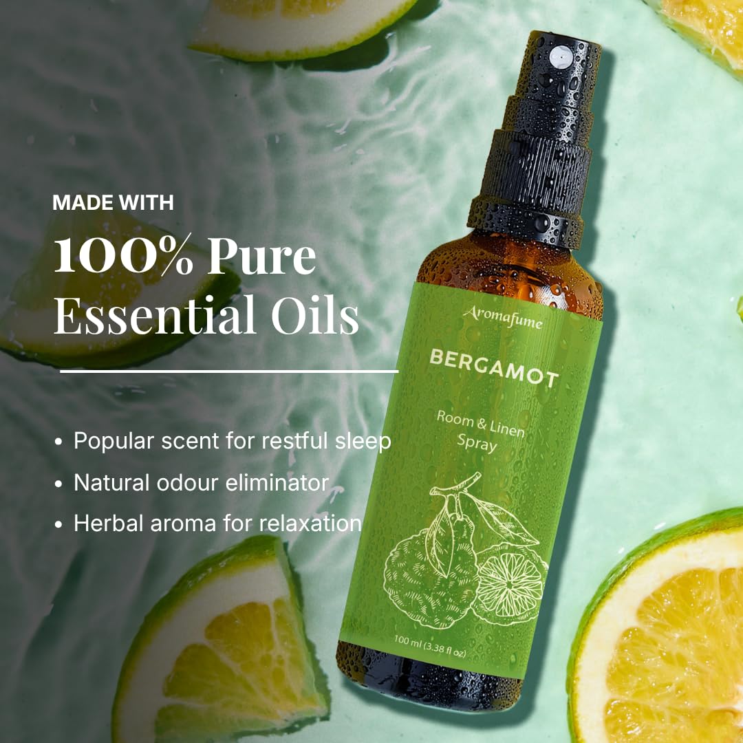 Bergamot Air Freshener Spray for Room, Linen & Pillow 100ml by Aromafume view 5