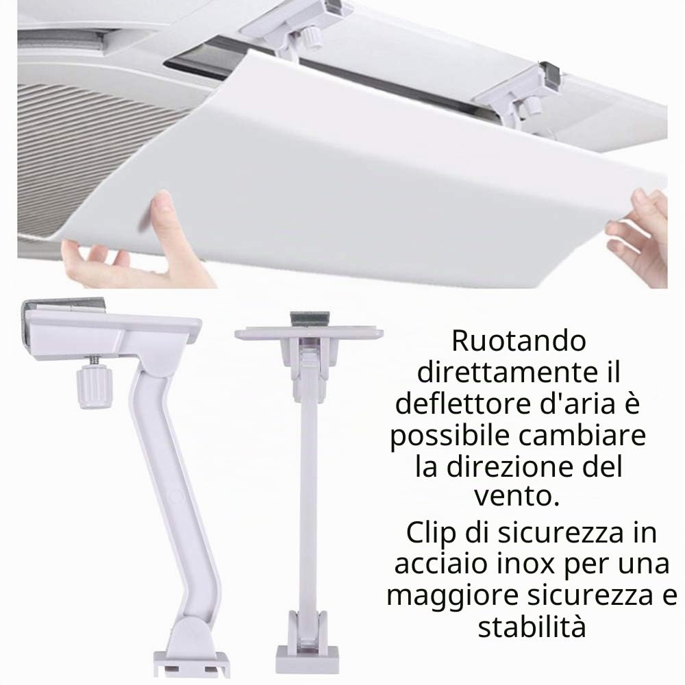 Deflettore Aria Condizionata Centralizzata A Soffitto Inclinazione Regolabile Installazione Facile Impedisce All'Aria Fredda di Soffiare Dritta (Un Pezzo) (40cm)