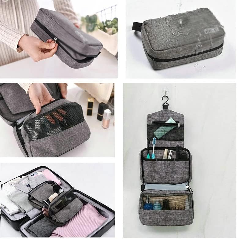 Miniatura 3 de JIAMEI - Neceser de viaje colgante para hombres y mujeres bolsa de maquillaje para cosméticos esteticistas bolsa plegable organizador de baño y ducha