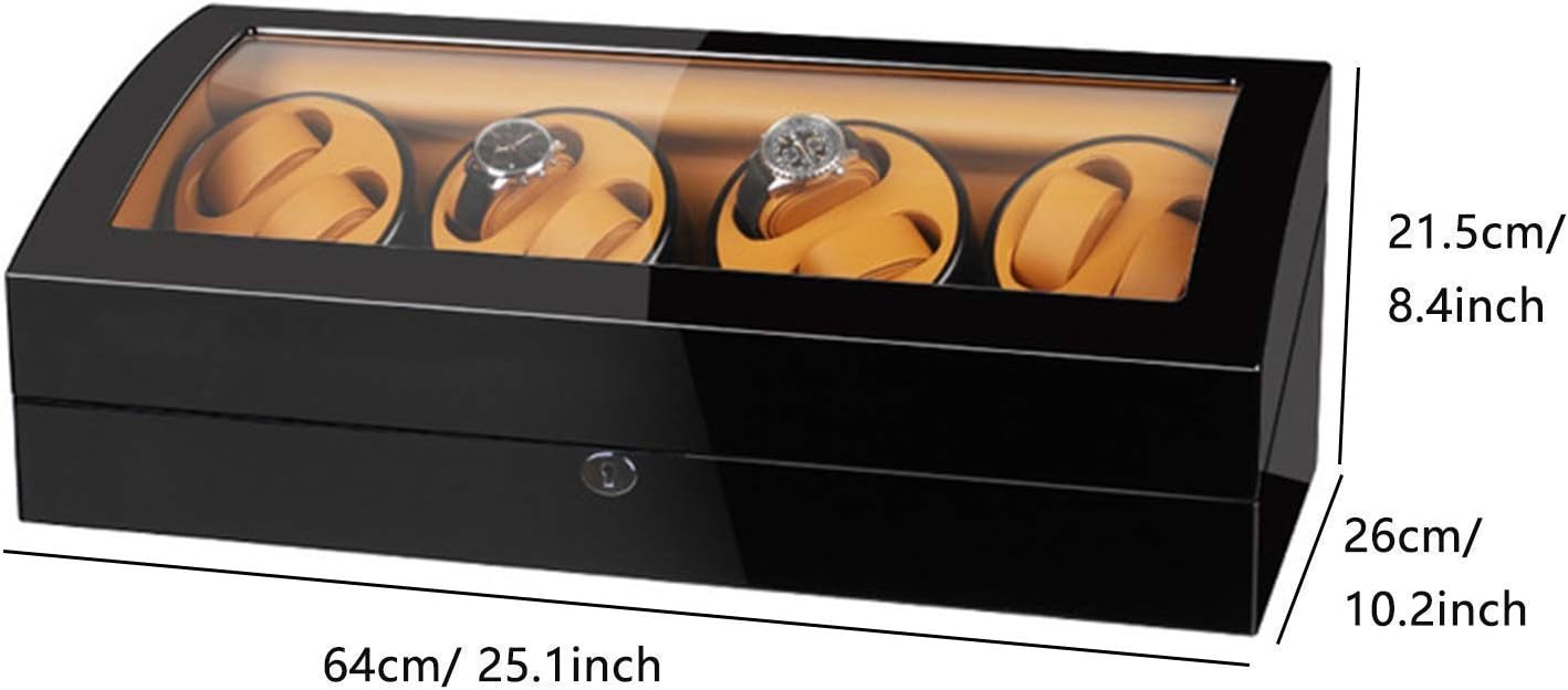 Watch Winder 8+9 Watch Winder Box Case Quiet Motor Large Capacity Piano Paint Exterior Watch Winder Display Watch Box Case Watch Storage,Black+Black,Black+Black