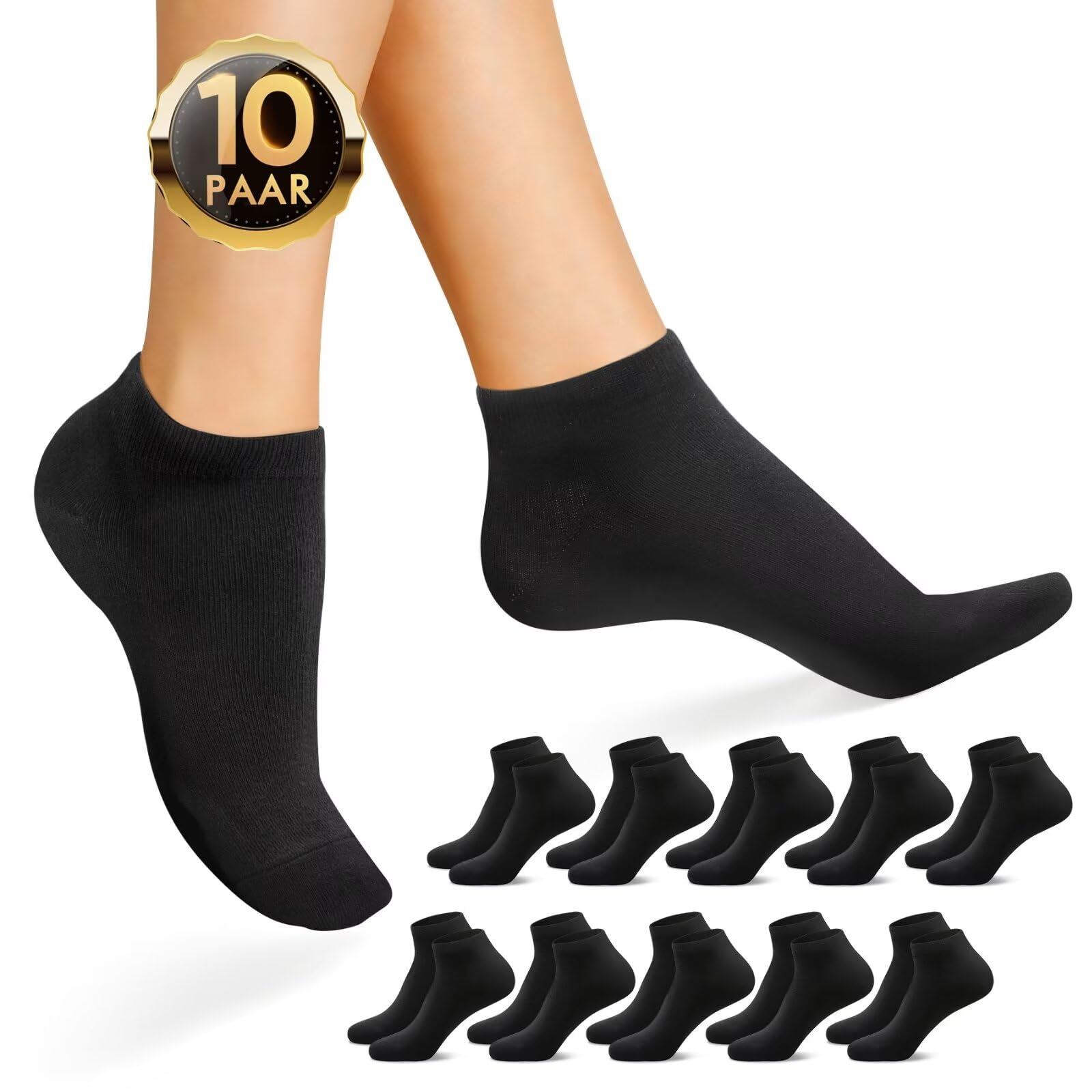 IceReco 10 Pares Calcetines Cortos Hombre Calcetines Deporte Mujer Verano Algodon Calcetines Tobilleros Deportivos Bajos
