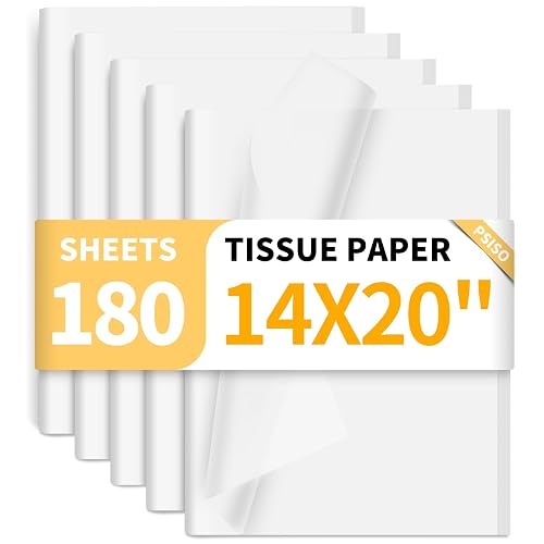 180 Sheets White Tissue Paper for Gift Bags Packaging Crafts
