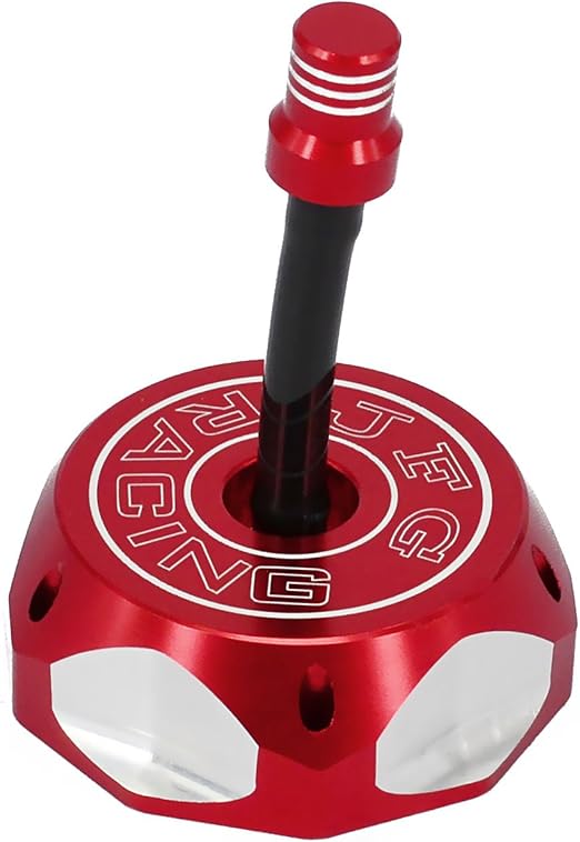 JFG RACING Pit Bike Gas Cap, Aluminum Gas Fuel Tank Cap with Air Vent for XR/CRF 50 Style and Clone Chinese Pit Bike, Red