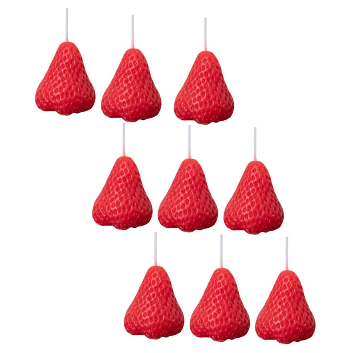 SUPVOX Set 9 Pezzi Candele Profumate Fragola Rosso Intenso, Candele Decorative Aromaterapia per Decorazioni Casa e Feste Atmosfera Romantica