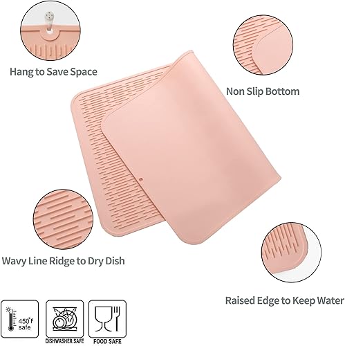 Miniatura 1079 de Tapete de silicona para secado de platos para múltiples usos, fácil de limpiar, ecológico, resistente al calor, tapete de silicona para encimera