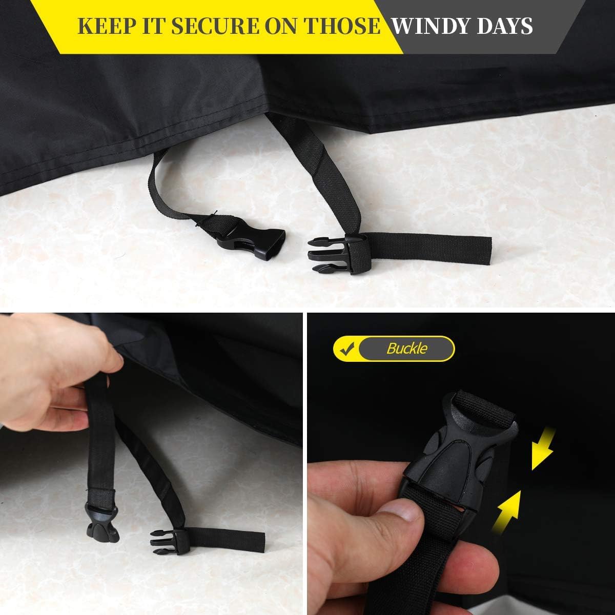 NABAAT Nylon Universal Bicycle Cover For 2 Or 3 Cycles Waterproof Outdoor Rain/ Sun/ Snow/ Corrosion Protection(Black) 2