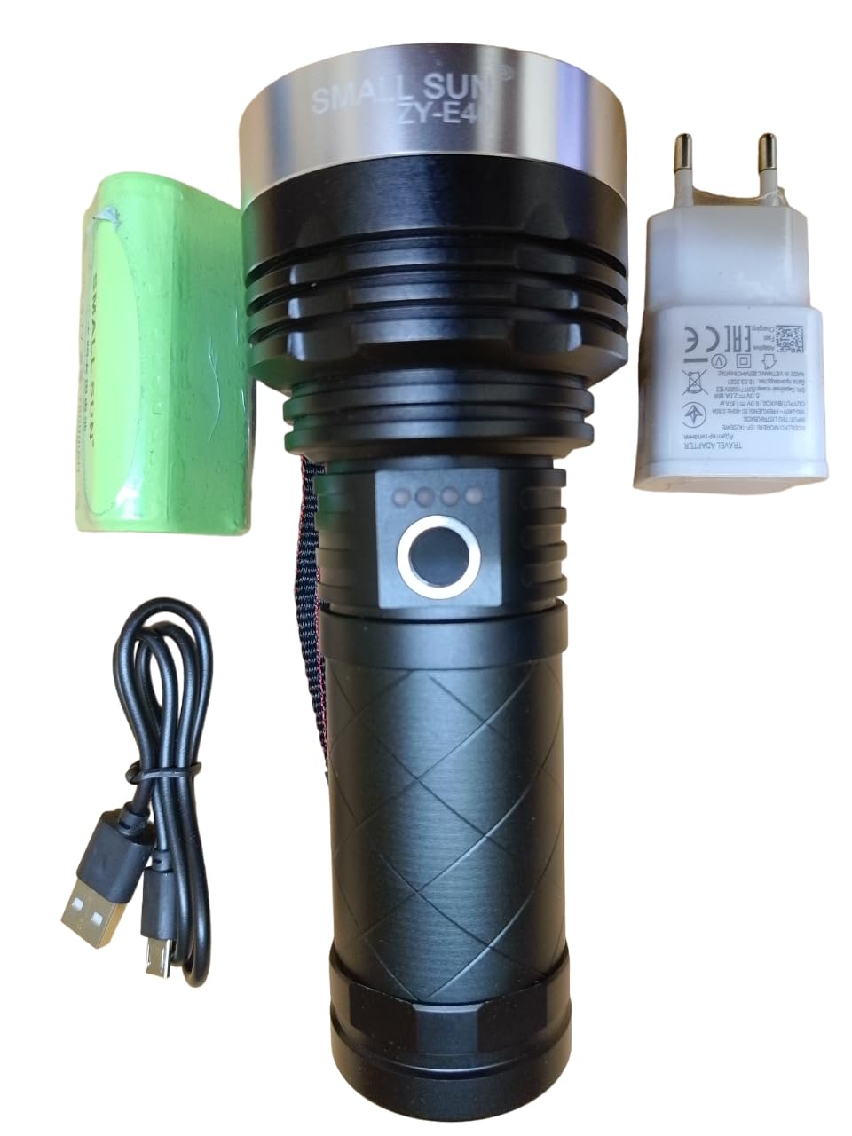 JGG Bright Flash lighyt Torch ZY-E40 Metal Body 5KM Range Torch