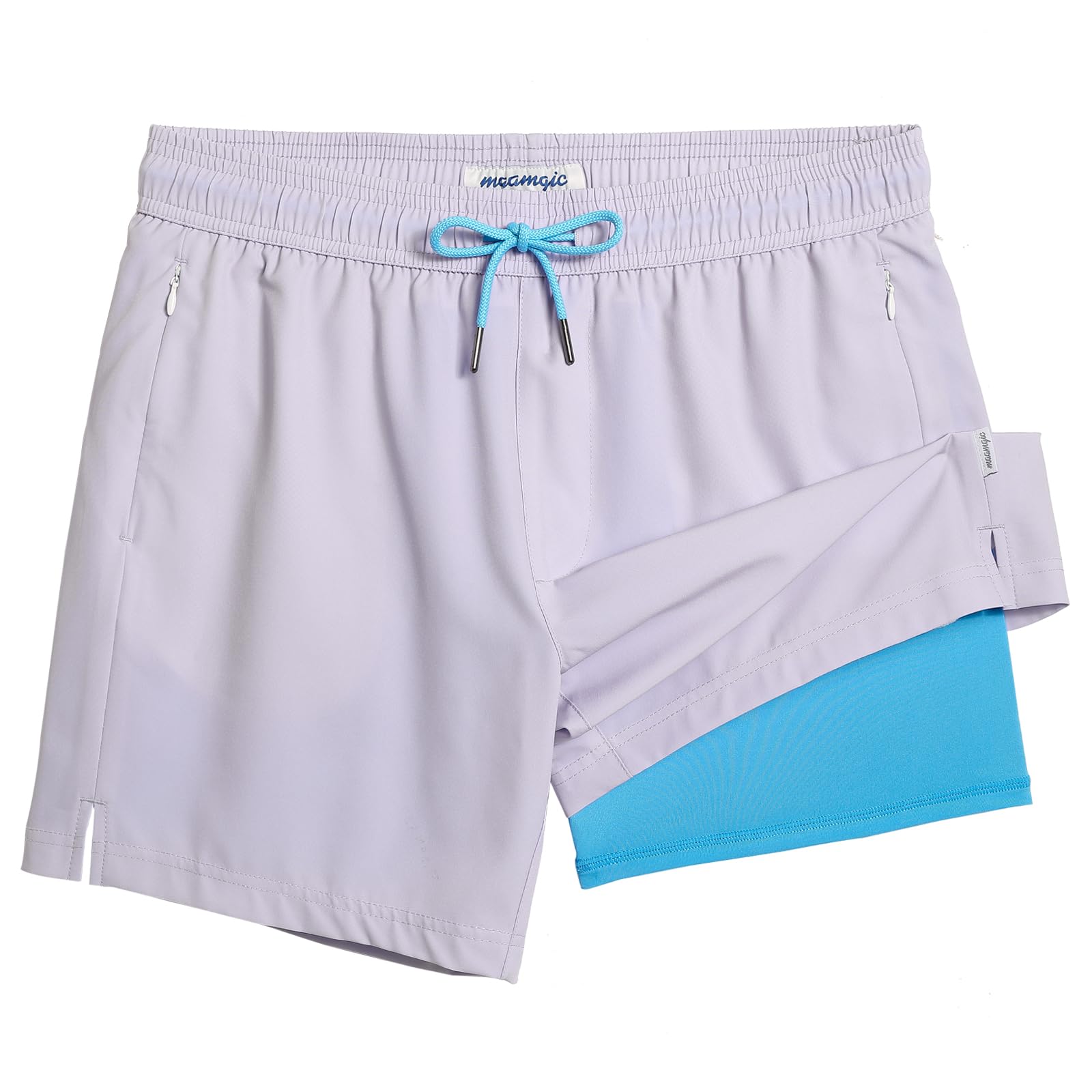 maamgic Mens Swim Trunks with Compression Liner 5 Inch Quick Dry for Beach