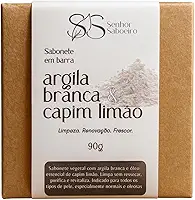 Sabonete de Argila Branca Natural Senhor Saboeiro Reduz Manchas Clareador Facial Hidratante 90g