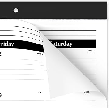 AT-A-GLANCE 2027 Desk Pad Calendar, Monthly Desk Wall Planner, 21.75 x 17, Ruled Blocks (SK240027), White