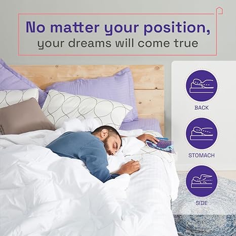 Wakefit Hollow Fiber Sleeping Pillow | Height Adjustable | Soft & Fluffy Comfort | White & Grey | 27 x 16 Inch | Set of 2 |Free Extra Fiber for Custom Comfort (300 Grams) - Image 6