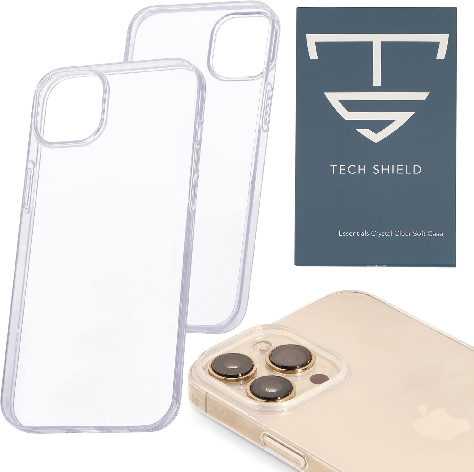 Tech ShieldCrystal Clear iPhone 14 Plus - Ultra Thin Essentials Soft TPU Case [Anti-Yellowing, Shockproof 10FT Military Grade Drop Protection, Transparent] Designed for Apple iPhone 14 Plus 6.7 Inch