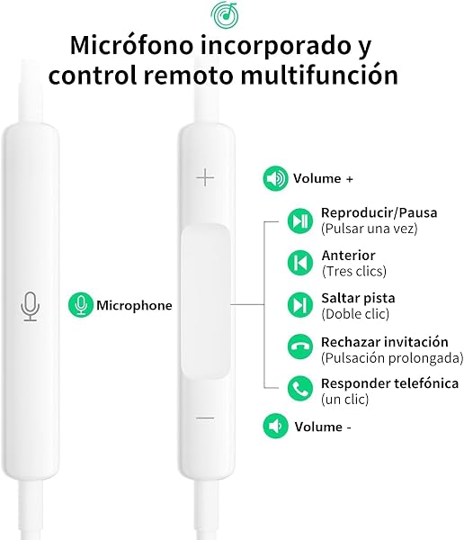 XIANGBIN Auriculares para iPhone,Cascos Cable con Aislamiento de Ruido Soporte Control de Volumen de Llamadas,Compatible con iPhone 11/12/13/14/X/XS/XR/8/7 Plus,Soporta Todo el Sistema iOS - 4