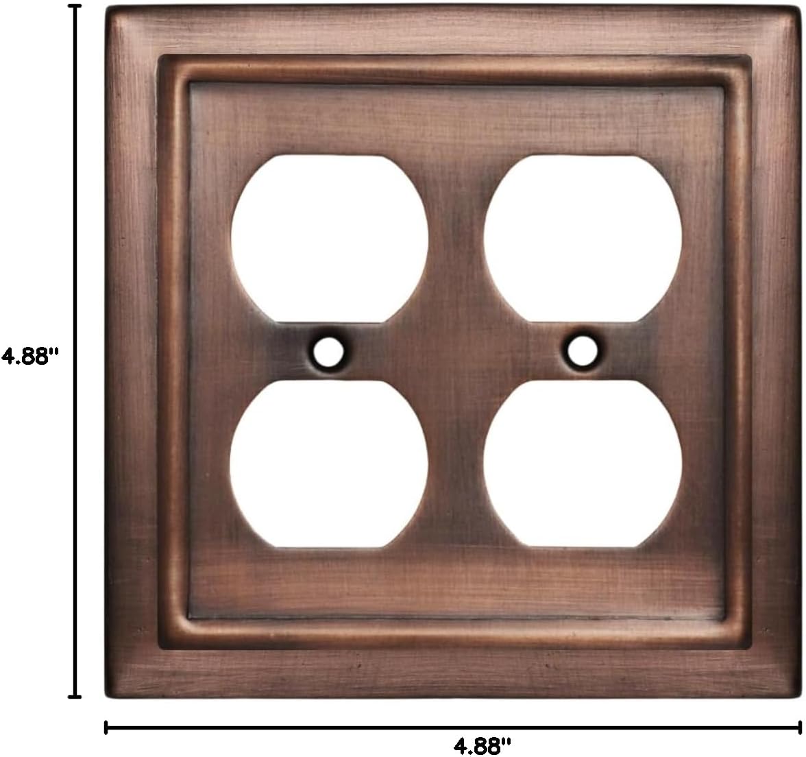 Monarch Abode Duplex Outlet Cover Plate – 2-Gang Antique Copper Plug Wall Plates, Electrical Outlet Cover Plates, Electric Outlets Covers, Architectural Decorative Outlets Covers Wall Plate, Pack of 1 image 5