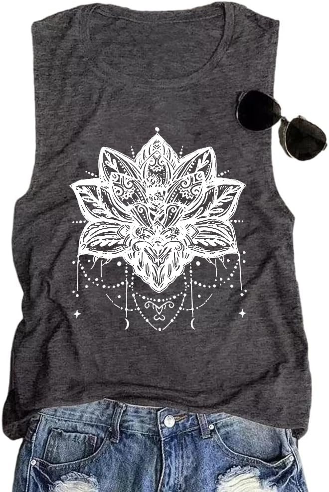 Vintage Boho Graphic Tees for Women Summer Round Neck Nature Cottagecore Tee Tops