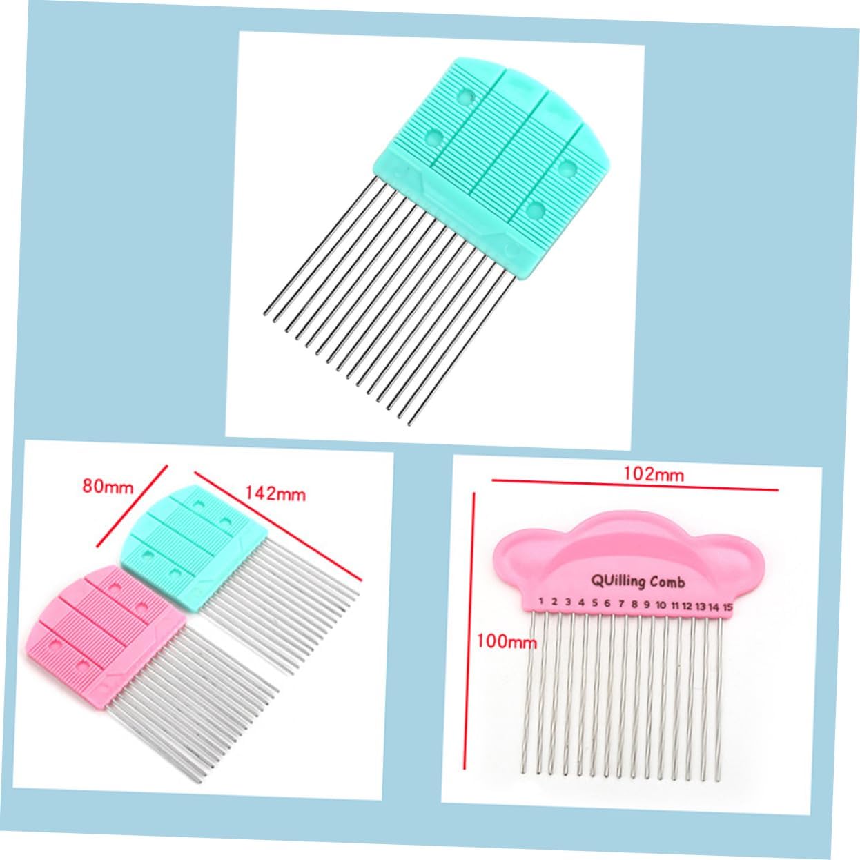 Anneome 3pcs Portable Paper Quilling Comb Paper Rolling Tool High Elastic Knitting Machine for Craft