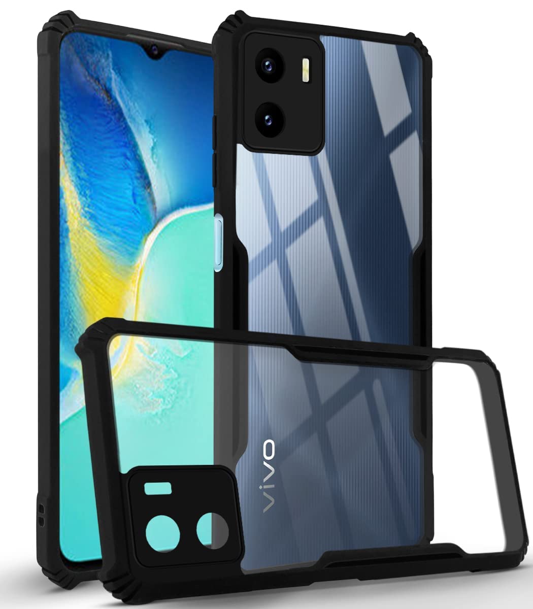 Dashmesh Shopping Shockproof Crystal Clear Back Cover Case for VIVO Y15S | 360 Degree Protection | Protective Design | Transparent Back Cover Case (Black Bumper) (B0BS3VHG83) Amazon Price History, Amazon Price Tracker