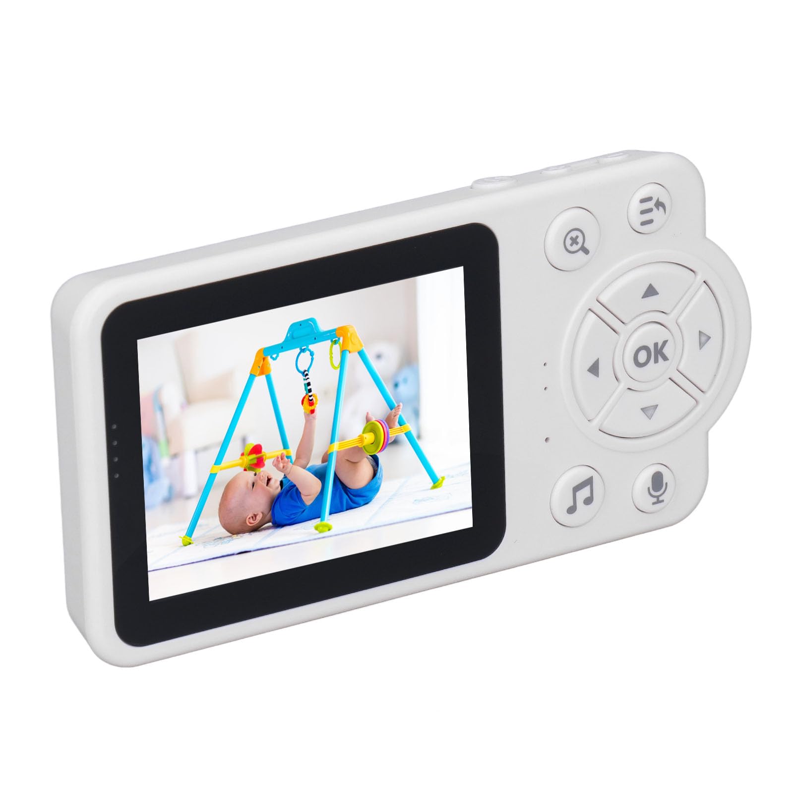 Monitor Inalámbrico para Bebés, Monitor Inalámbrico para Bebés con Vídeo de 100-240 V, Detección de Llanto, Pantalla LCD de 2,8 Pulgadas, Luz Nocturna, Monitoreo Las 24 Horas