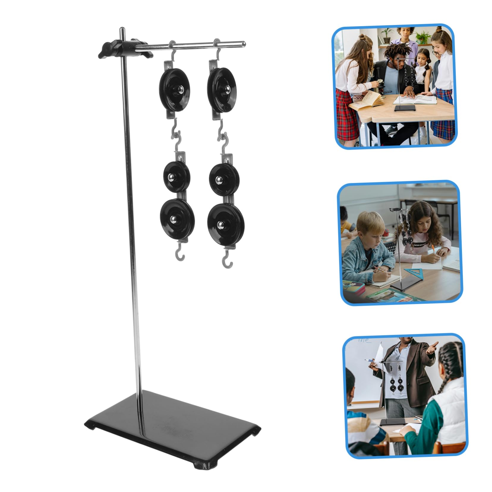 ULTECHNOVO 1ensemble Kit De Poulies Expérimental Pour Enseignement Physique Équipement De Laboratoire Avec Support Et Poids Pour Expériences Mécaniques