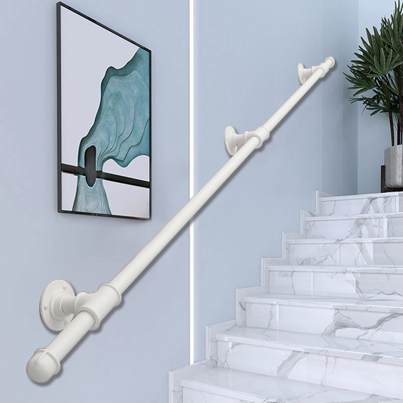 Rampe d'escalier murale blanche DASHADAO pour protéger votre famille au quotidien