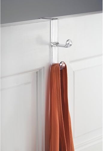Miniatura 2 de InterDesign Gancho organizador para colgar sobre la puerta para abrigos, sombreros, batas, ropa o toallas, gancho doble, transparente