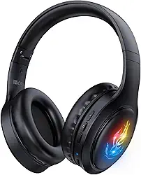 Fone de Ouvido Bluetooth 5.1 1Hora, Headset Gamer Sem Fio Preto, Microfone Integrado Diafragma de 40mm Bateria Longa Duração Design Ergonômico, Faixa de Cabeça Confortável, Áudio Imersivo para Jogo