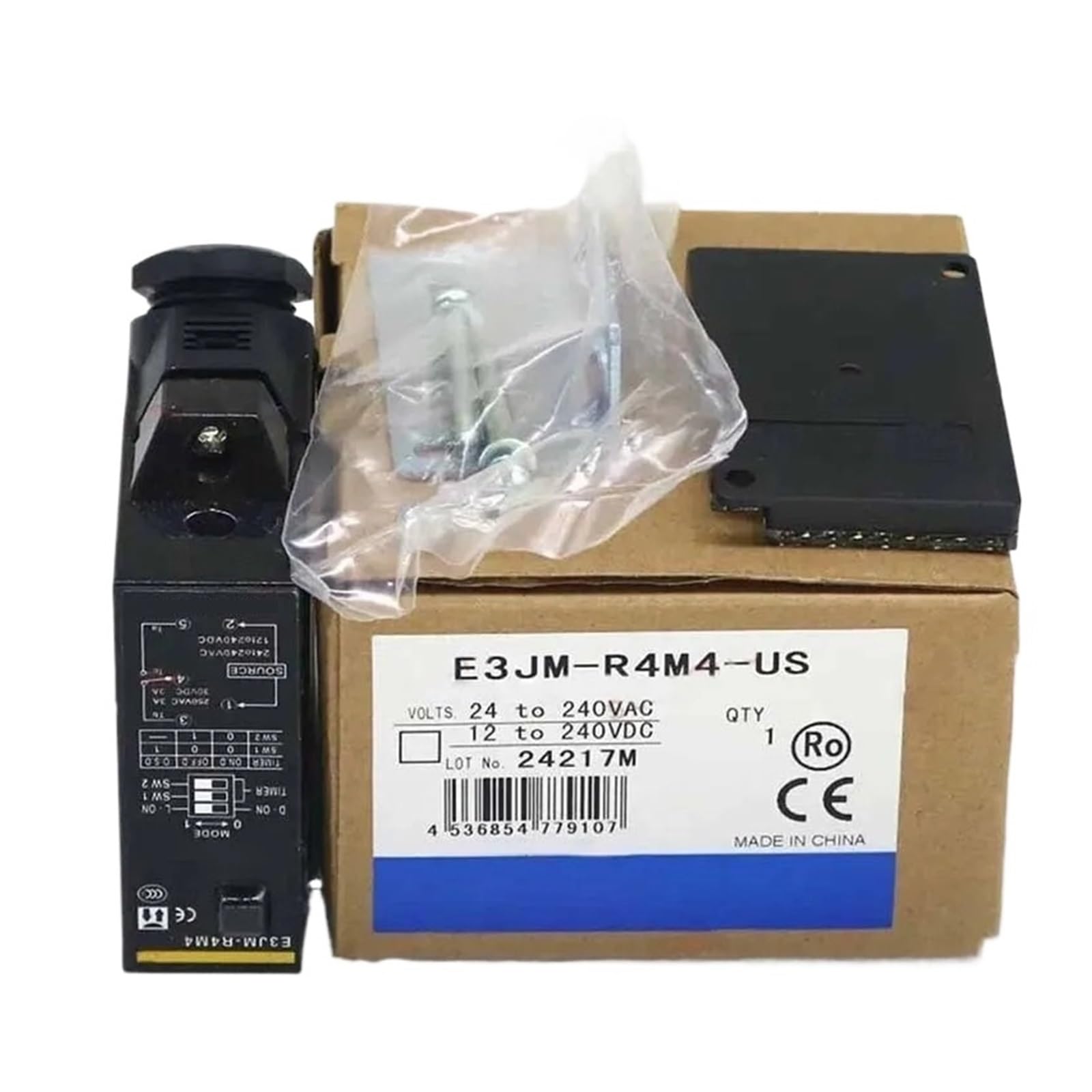 LEOTNNDQ 1PC E3JMR4M4-US E3JMR4M4-G E3JM-R4M4-US E3JM-R4M4-G Photoelectric Switch Sensor(E3JM-R4M4-US)