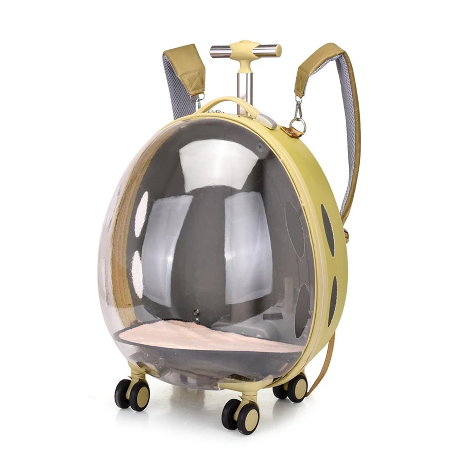 Bagagli for animali domestici, Valigia for animali domestici Trolley trasparente Borsa for gatti Fuori Capsula spaziale portatile for cani Zaino di grande capacità for viaggi all'aperto(Khaki