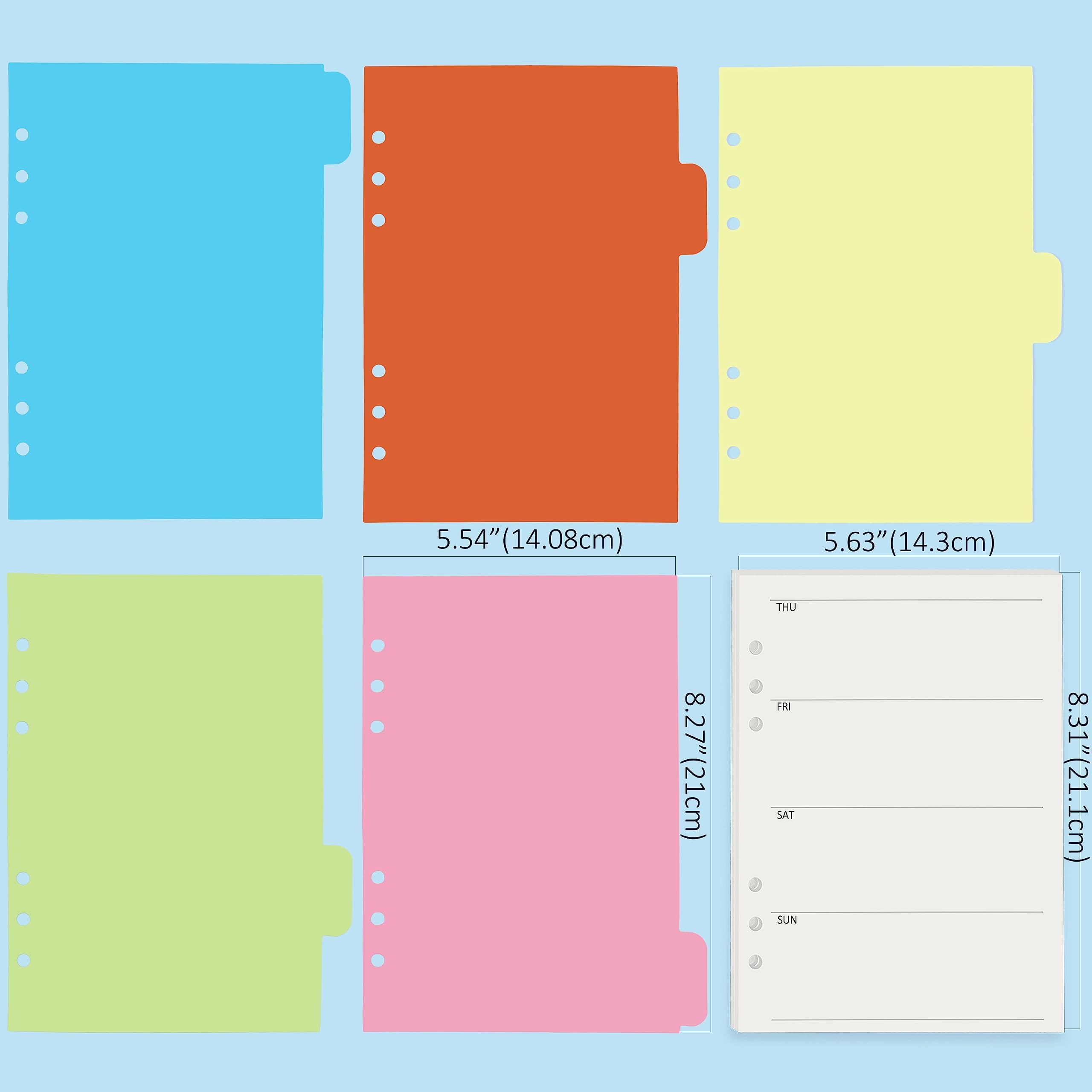 Harphia A5 6 Holes Binder Refill Value Set, 90 Sheets Loose Leaf Paper with Stickers and dividers - Image 4