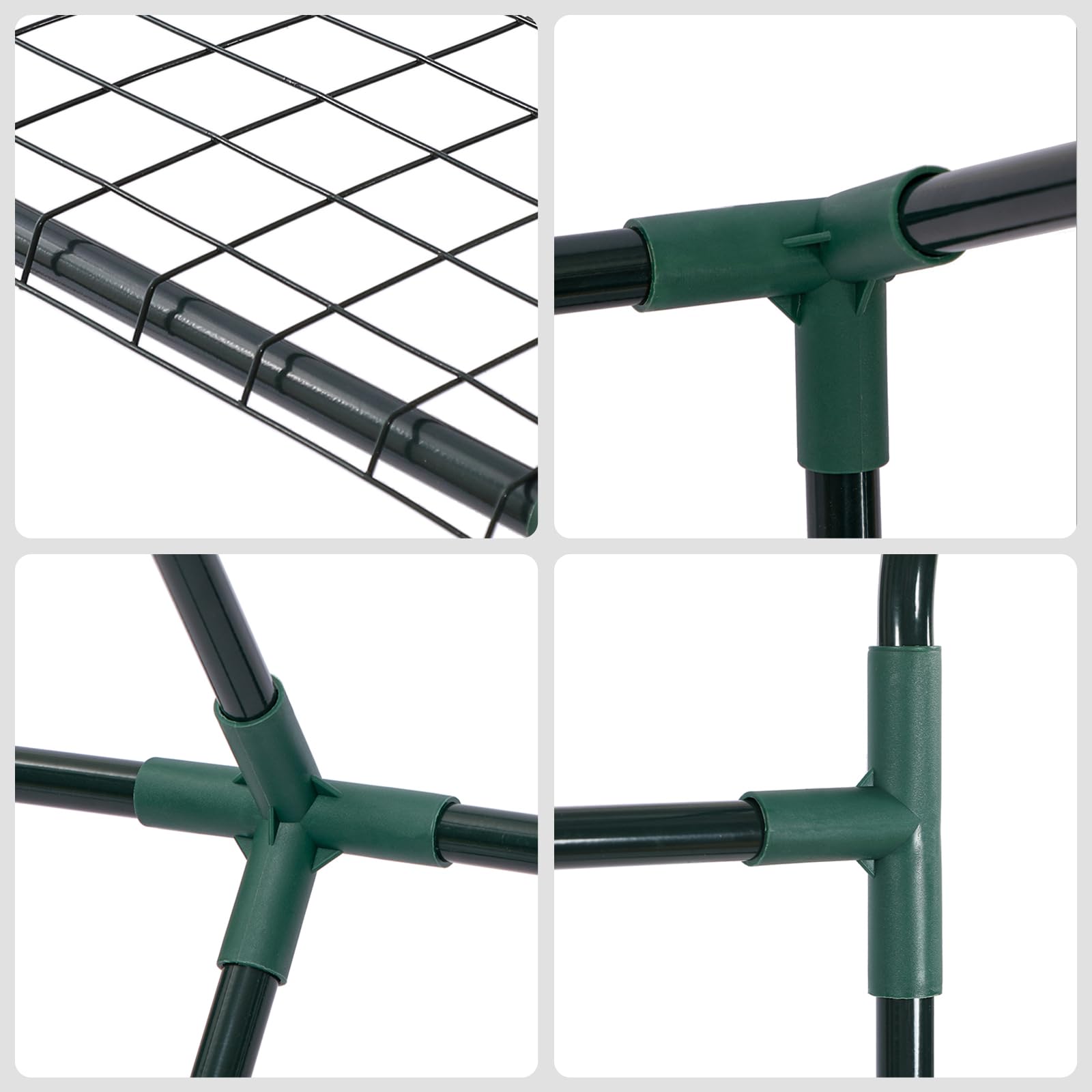 LARMNEE Serra da Giardino con Tetto a Punta, Serra per Pomodori, con Sportello Avvolgibile, per Balcone, Terrazza, Resistente alle Intemperie Anti-UV, Facile per Verdure, Fiori, Verde EGN18GH02