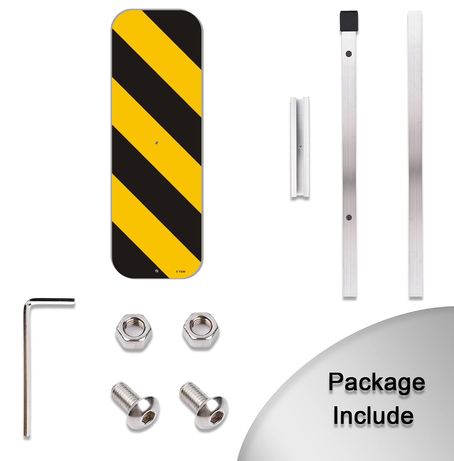 Object Marker Sign Black Yellow Vertical Panel 18" x 6" With 35" Long Metal Stakes for Traffic Road Warning Outdoor Barricade Construction Caution With Stand Aluminum Outdoor Use Yard Business — Amazon image 7
