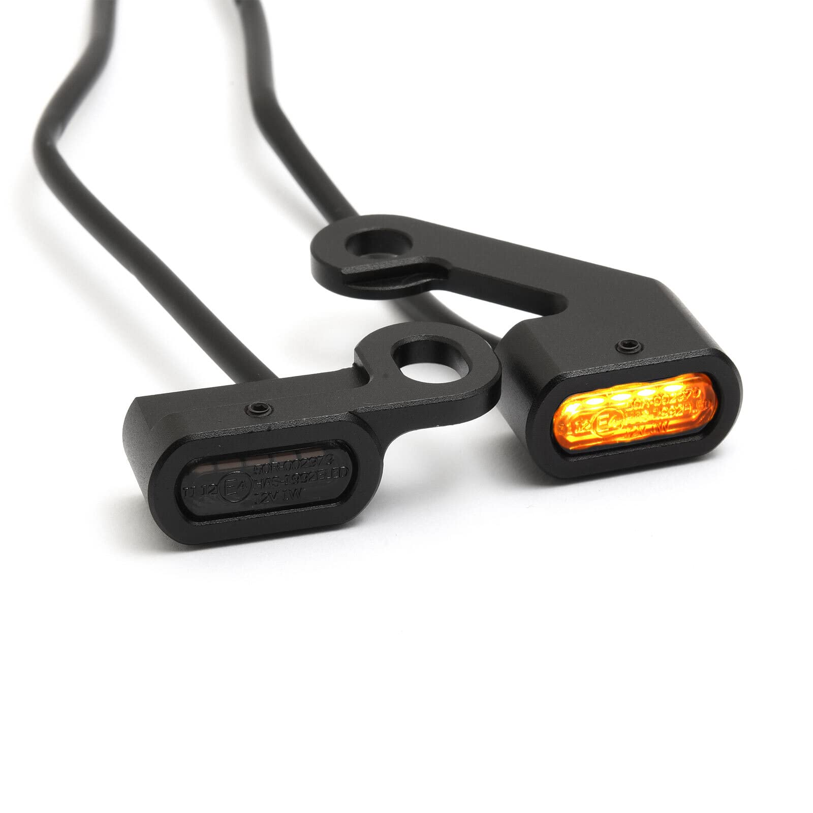 Mini LED Blinker Set Lenkerarmatur für Harley Softail ab 15, E-Glide FLH 09-16, schwarz, ECE