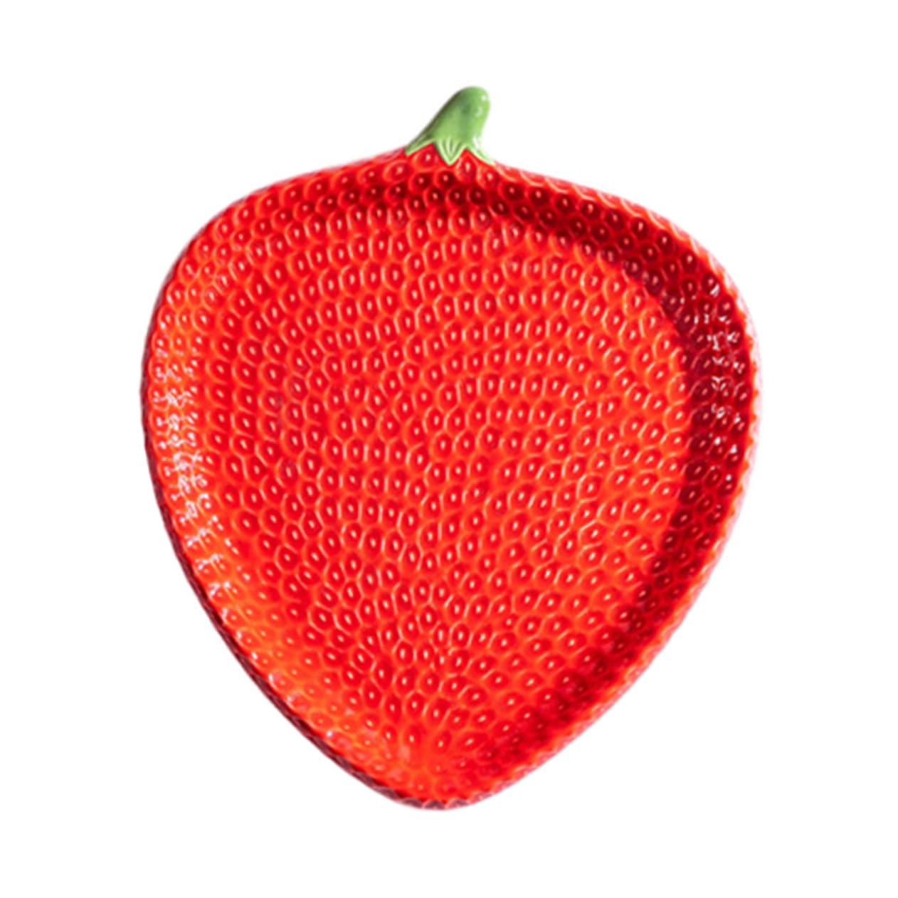 Cabilock Strawberry Shaped Ceramic Snack Plate Charming Porcelain Appetizer Dish for Sushi Pastries and Desserts Decorative Dessert Tray for Home Gatherings and Outdoor Picnics